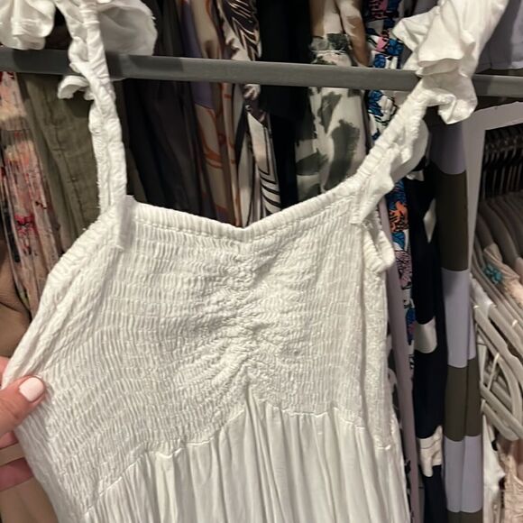 Boho me white bohemian style gauze beach dress swim coverup sz S EUC - Picture 2 of 3